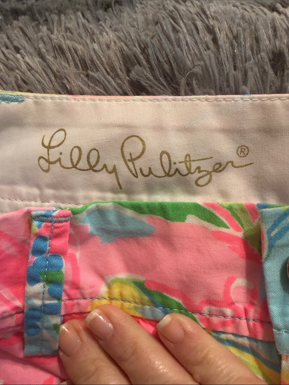 Lilly Pulitzer Pink Floral High-Waist Women’s Shorts - Picture 6 of 7